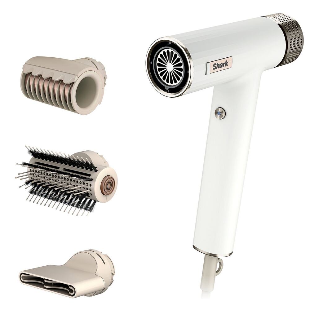 NEW Shark SpeedStyle RapidGloss Hair Dryer Finisher HD331 Blowout Tool White Pro